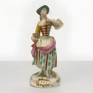 Figura de porcelana pintada a mano Meissen Alemania mujer c1900 - Imagen 1 de 9