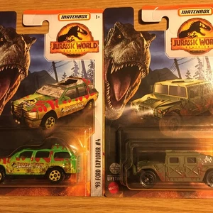MATCHBOX JURASSIC PARK WORLD INGEN HUMVEE & 93 FORD EXPLORER #4 CRUSHED ROOF - Picture 1 of 9