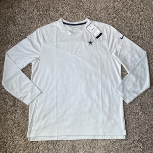 Nike Dallas Cowboys Sideline Coach Light Grey Long Sleeve Shirt Mens Size XL NEW - Picture 1 of 12