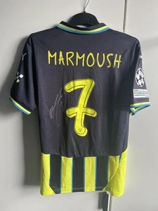 RARE OMAR MARMOUSH HAND SIGNED MANCHESTER CITY SHIRT *EXACT PROOF & COA* EGYPT - Picture 1 of 3