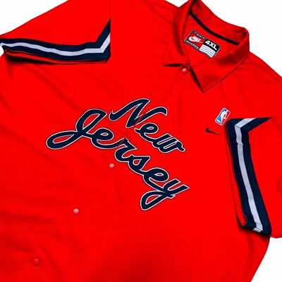 New Jersey Nets Vintage Nike NBA Basketball Warm Up Jersey Jacket | Men's 4XL - Image 1 of 4