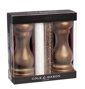 COLE & MASON Capstan Wood Salt and Pepper Grinder Gift Set - Wooden Mills Includ