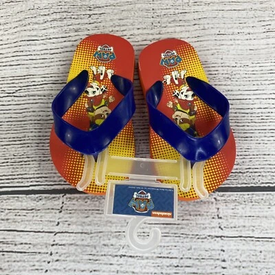 Nickolodeon Paw Patrol Flip Flops Baby Size 5 / Slip On Kids Sandals Orange NEW - Image 1 of 4
