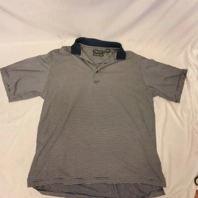 Jack Nicklaus XL Blue/White Striped Golf Polo Pullover Button Front Collared - Image 1 of 4