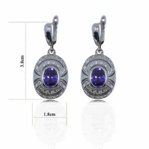 PENDIENTES DE PLATA 925 CON ZIRCONITAS COLOR MALVA. - Imagen 1 de 1