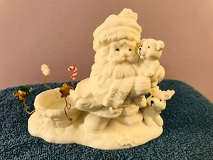 Christmas white ceramic tealight holder santa bear reindeer MAx3735 - Picture 1 of 8