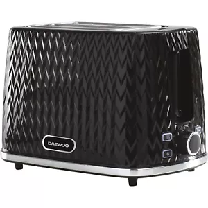 Daewoo Argyle 2 Slice Toaster With Reheat Defrost & Cancel Functions 800W -Black - Picture 1 of 6