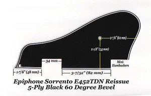 Golpeador y soporte Sorrento E452TDN 5 capas negro Mini-HB para proyecto Epiphone - Imagen 1 de 2