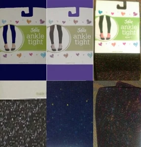 NEW JUSTICE Ankle Tights Navy L & Black metallic sparkle XS S Xhilaration Girls - Picture 1 of 13