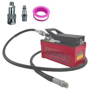 Air Hydraulic Pump 10,000 PSI ,Hydraulic Foot Pump ,6.6ft Pipe, Red - Picture 1 of 7