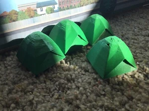 4-3D printed O scale 1/48 4 person tents made with green filament - Picture 1 of 7