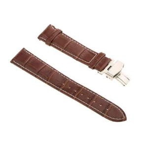 Leather Watch Butterfly Deployment Clasp Buckle 18mm 22mm - Picture 1 of 19