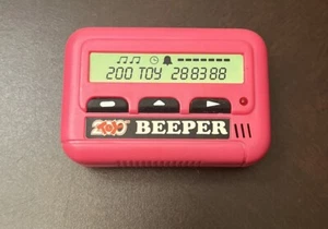 Vintage Toy Pager Beeper RARE Working Pretend Play Prop 2.5" Pink - Picture 1 of 7