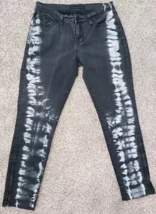 Jeans Rock & Republic Negro Cobra Tie Dye Etiqueta Talla 10 Pierna Cremallera Lateral - Imagen 1 de 8
