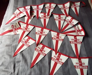 M&S 20 flags 'Come on England' Fabric Flags Party Bunting 100% cotton 3m long - Picture 1 of 9