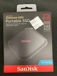 Brand New SanDisk Extreme 500GB Portable SSD USB3.0, 430MB/s open box save cost - Picture 1 of 4