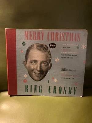 BING CROSBY ~Merry Christmas~ 78rpm 10" Box SET 3 Records Broken, For Cover Foto 1 de 3