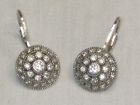 beautiful round studded pre-owned sterling silver .925 earrings SP fashion 