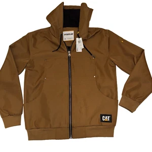 Caterpillar CAT Mens Work Light Jacket M Bronze Hooded Full Zip Outdoor Wear New - Picture 1 of 8