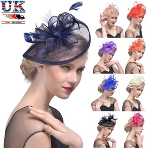 Large Fascinator Headband Aliceband Hat Weddings Ladies Day Races Royal Ascot UK - Picture 1 of 25