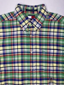 Tommy Hilfiger Shirt Mens Medium multicolor Plaid Short Sleeve Button Down - Picture 1 of 11