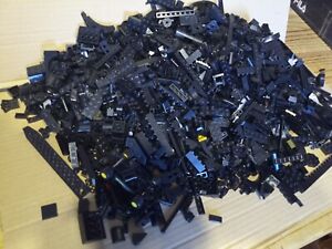 Lego Bausteine Farbe Schwarz  , Einzelteile Burgen, Schlösser  1000 Gramm