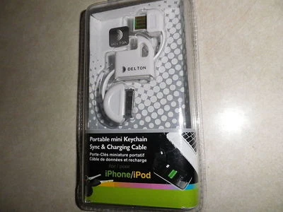 DELTON 30-pin Mini Keychain Sync/USB Data Cable - USB to 30 pin Apple Connector - Image 1 of 2