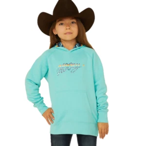 Hooey® Youth Girl's "Carico" Serape Logo Teal Hoodie HH1198TL-Y - Picture 1 of 2