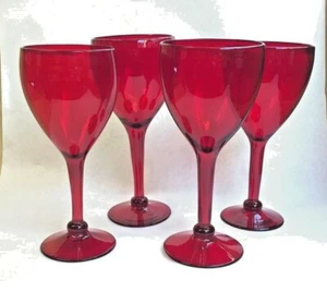 RED WINE GOBLETS, GLASSES - SET OF 4 - Picture 1 of 5