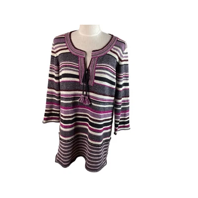 Suéter túnica multicolor mezcla de lana manga larga L Calypso St. Barth para mujer Foto 1 de 4