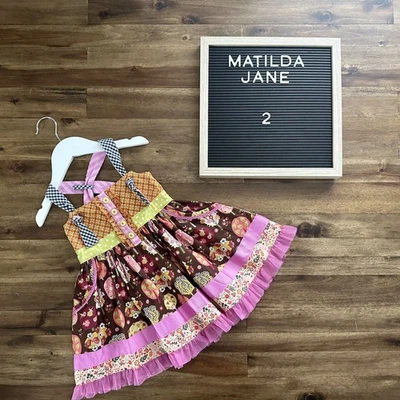 NUEVO Vestido Matilda Jane Make Believe Girando con Nudo Alegría Sin Mangas Naranja 2  Foto 1 de 4