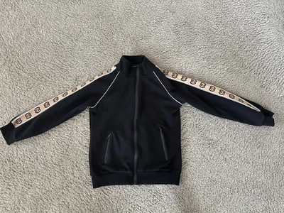 Gucci GG Logo Tape Track Jacket – Black/Beige – Size M - Image 1 of 4