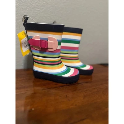 Sun Squad Colorful Striped Rubber Rain Boots Toddlers Size S 5-6 - Image 1 of 4