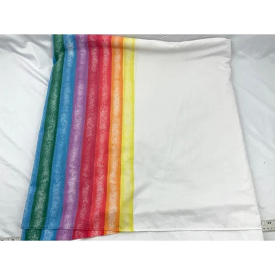 Винтажная простыня Cannon Featherlite King радужная плоская хлопковая смесь полиэстер США  - Изображение 1 из 4