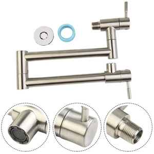 Pieghevole Ottone da Parete Rubinetto Cucina Pentola Filler Girevole Strumento - Picture 1 of 24