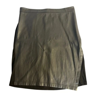 Falda Universal Estándar Negra Imitación Cuero Mixto Media A_line Talla S Foto 1 de 4