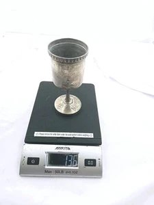 Antique Coin Silver Chalice Goblet 5x 2.75" - Picture 1 of 8