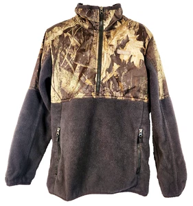 Columbia BOY'S SMALL (8) CAMO/BLACK Half Zip Long Sleeve Fleece PHG Pullover - Picture 1 of 17