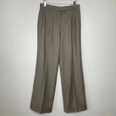 Vintage Gunex Italy Gray Wool Cashmere Wide Leg Pants Women 4 Folded Hem Pleated - Image 1 of 4