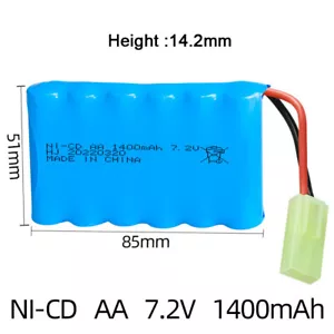 7.2V 1400mAh Ni-Cd AA Battery Mini Tamiya plug for Rc toys Car Tanks Trains boat - Picture 1 of 4