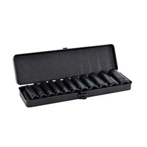 Juego de enchufes de impacto profundo AEROPRO Tools 1/2 unidad, 11 piezas, 6 puntos, 3/8 a 1 i... - Imagen 1 de 2