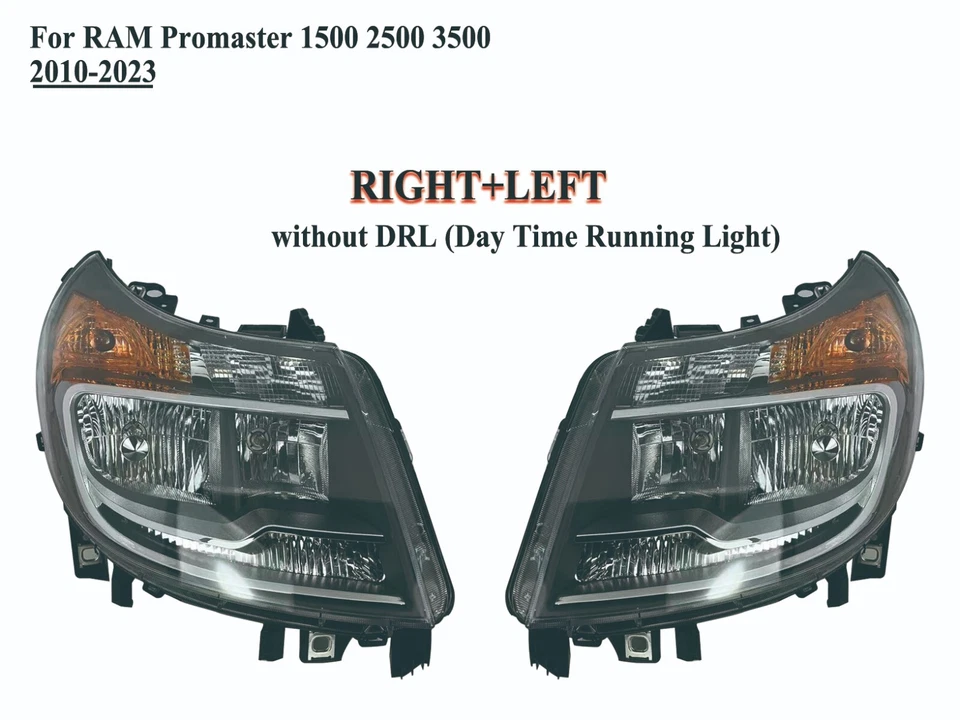 Pairs Left+Right Headlamp Headlight without DRL for 2010-2023 RAM Promaster - Image 1 of 4