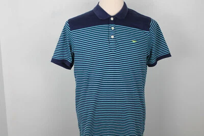Camisa polo masculina de rugby listrada azul/marinha Park Avenue 100% algodão tamanho G - Imagem 1 de 4