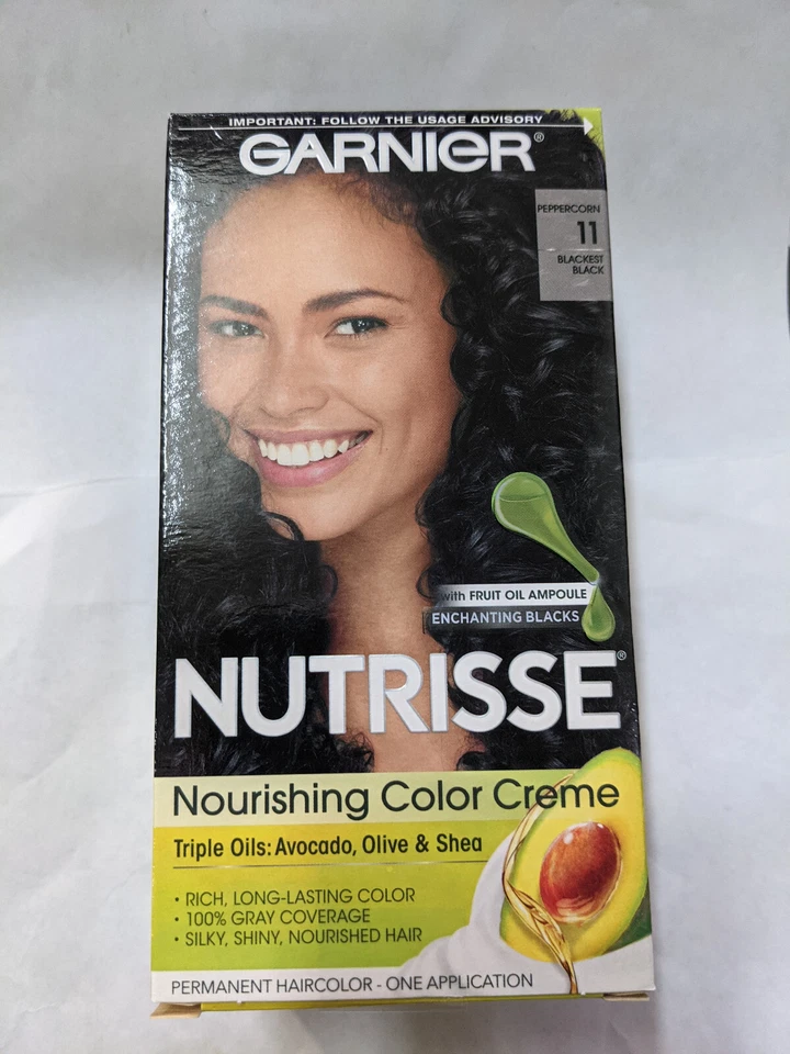 Crema nutritiva permanente para color de cabello Garnier Nutrisse #11 negra más negra Foto 1 de 1