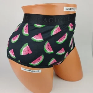 LANE BRYANT CACIQUE PLUS 18/20 COTTON FULL BRIEF PANTY PANTIES Black Watermelon - Picture 1 of 6