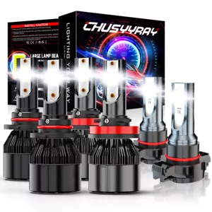 For GMC Sierra 1500 2500 2007-2013 6x LED Headlight Fog Light Bulbs Bright White - Foto 1 di 16