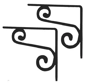 Un par de soportes de estante de 4" en hierro fundido negro (AB266/4) - Imagen 1 de 1