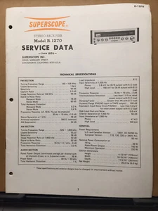 Manual de servicio original para el receptor supercopio modelo R-1270 - Imagen 1 de 1