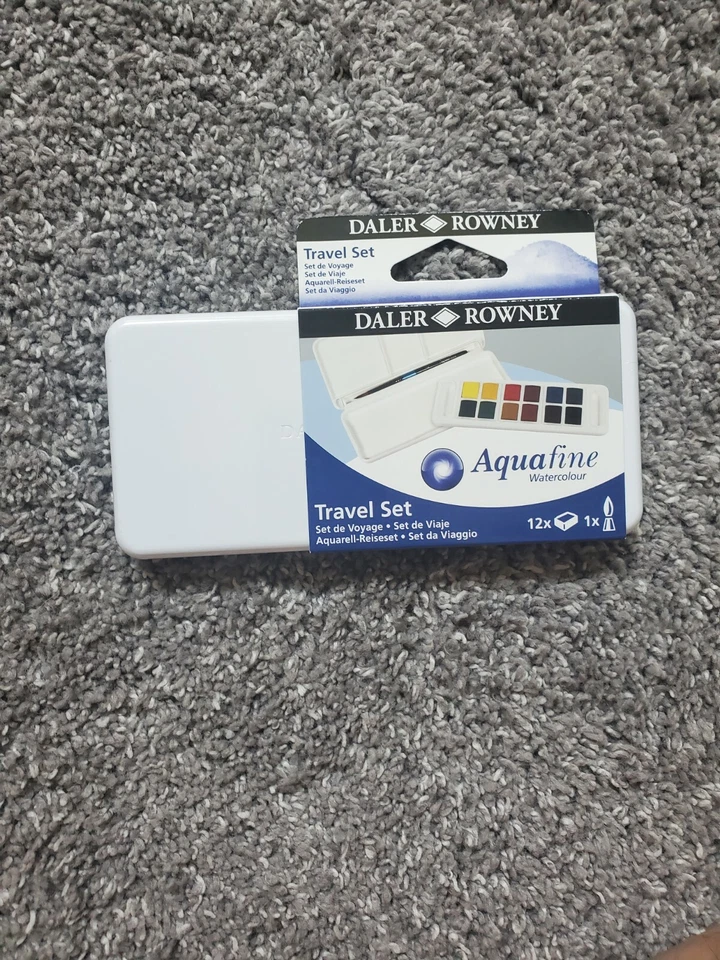 Daler Rowney Aquafine 12-pc Watercolour Travel Box Set - Image 1 of 1