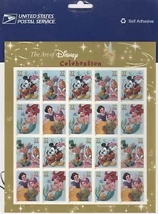 USPS Sheet of Stamps The Art of Disney Celebration Mickey Mouse Pane MNH 3912-15 - Picture 1 of 1